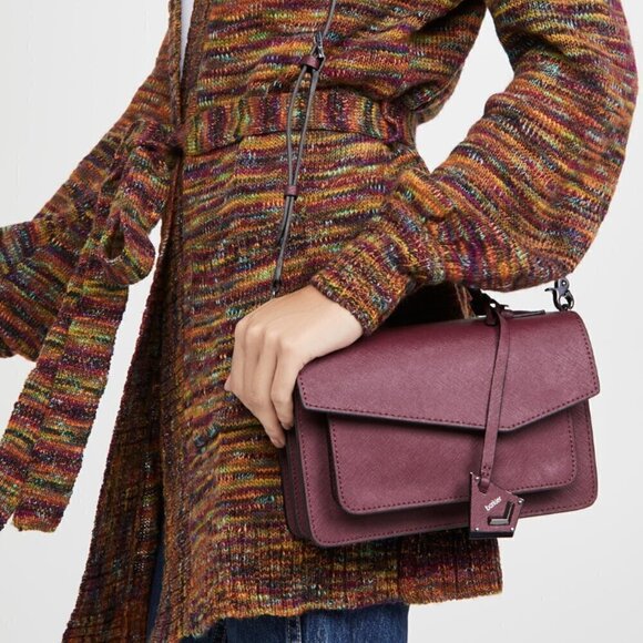 NWT! Botkier Cobble Hill Satchel -Port Wine saffiano leather - Picture 1 of 10